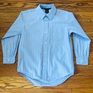 Gap Kids Blue Striped Boys Button-Down Dress Shirt